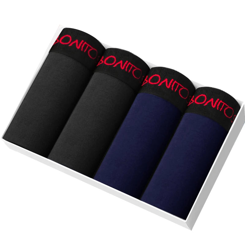 4-Pack Soft Cotton Boxer Shorts - Comfortable Underwear Set