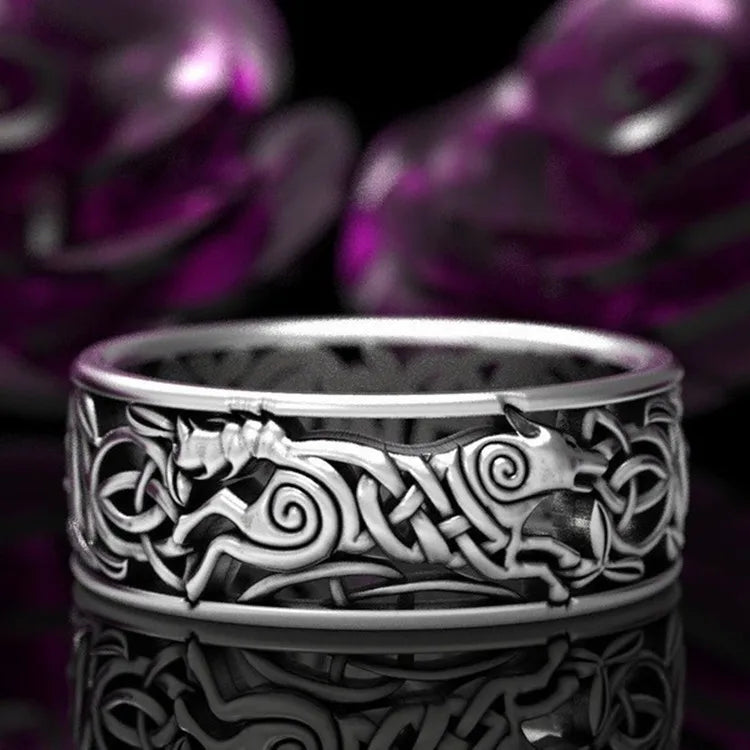 Viking Wolf Totem Ring - Nordic Mythology Hip Hop Finger Jewelry