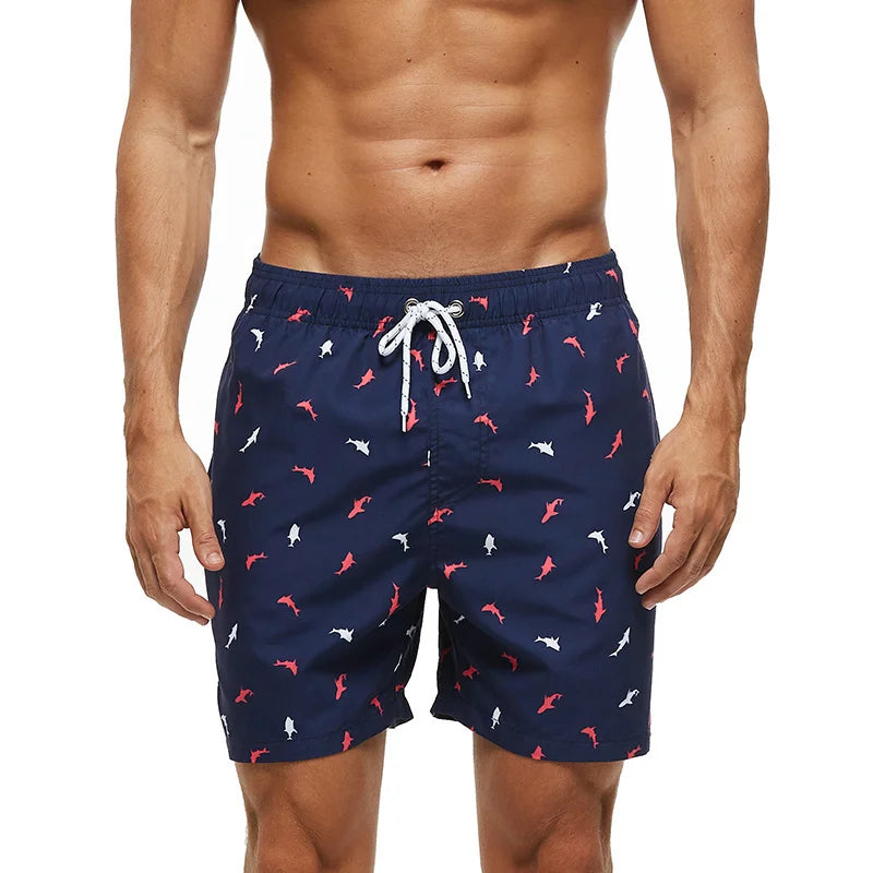 DATIFER Printed Board Shorts - Quick Dry Beach Trunks With Pockets