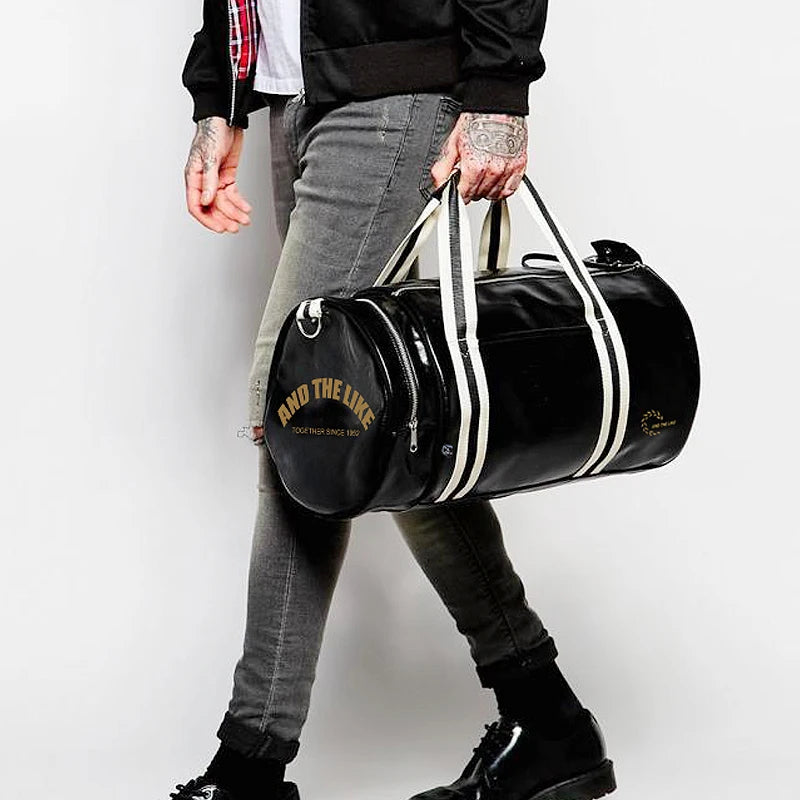 Cylinder Sports Shoulder Bag - Microfiber Gym and Basketball Handbag
