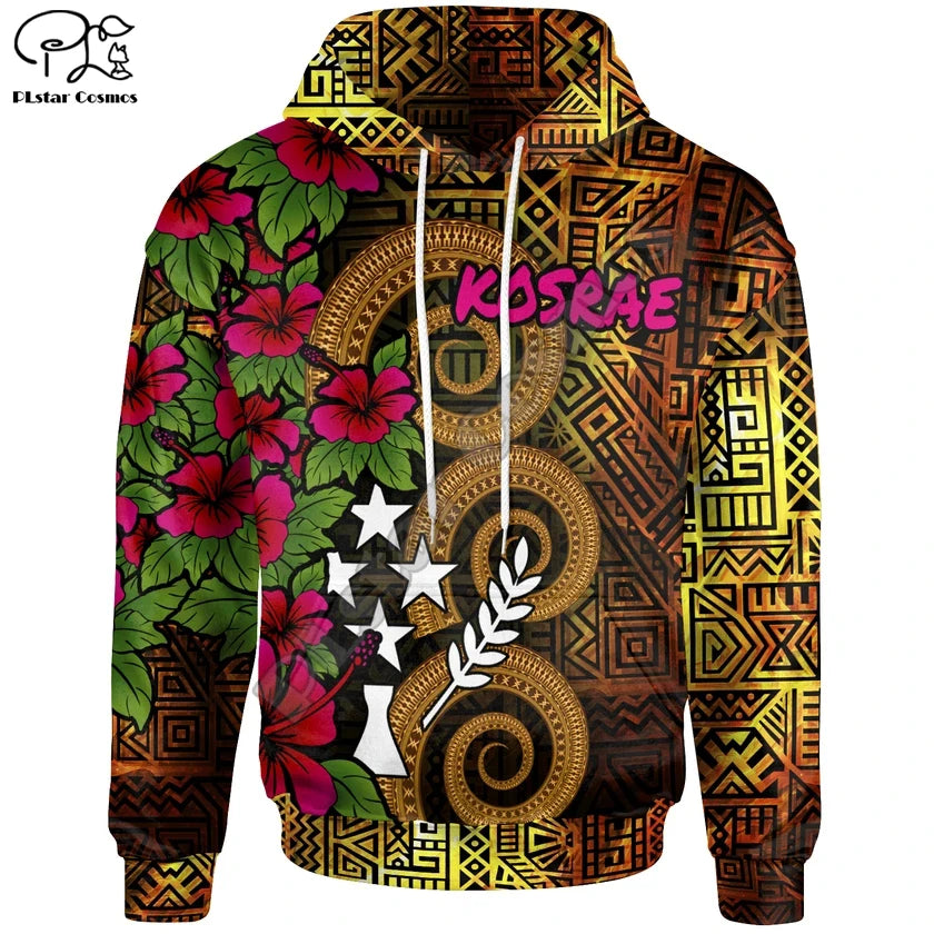 Polynesian Tropical Flower 3D Hoodie - Hibiscus Streetwear Pullover