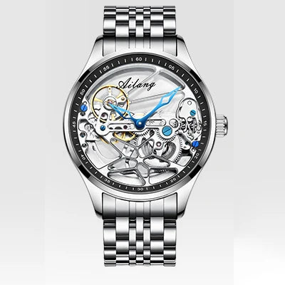 AILANG Skeleton Automatic Watch - Steampunk Transparent Mechanical Timepiece
