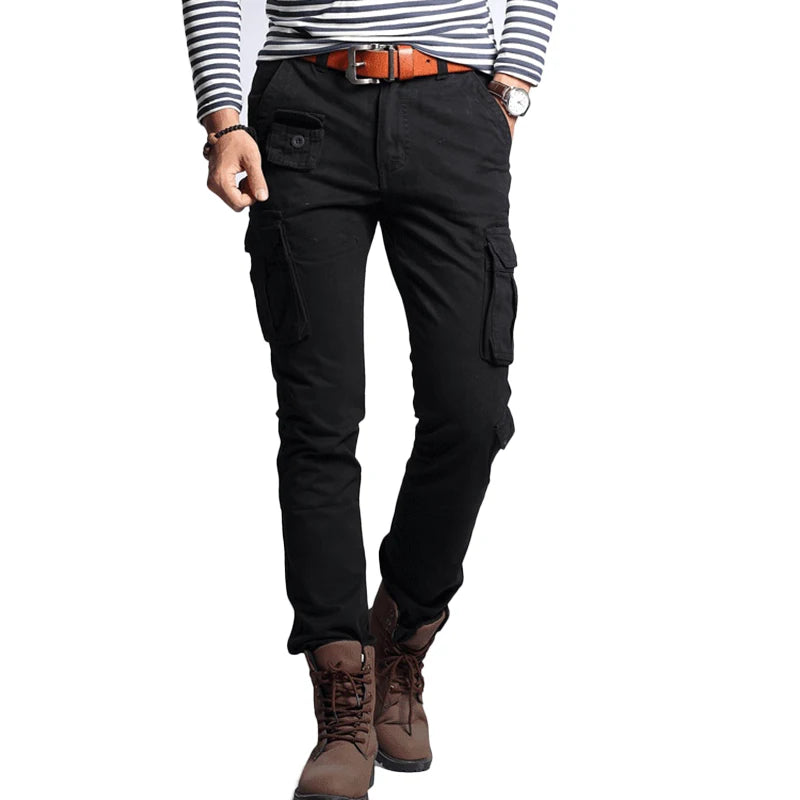 Slim Military Cargo Pants - Straight Fit Camouflage Trousers