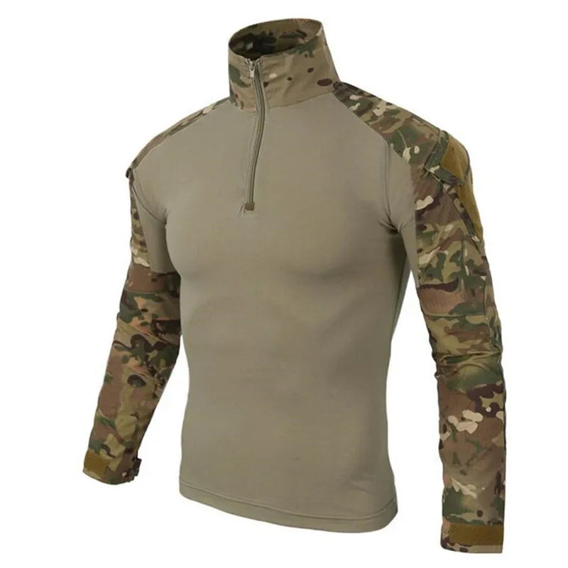 Airsoft Camouflage Combat Shirt - Long Sleeve Rapid Assault Top
