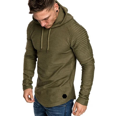 DIMUSI Solid Color Slim Hoodie - Casual Sportswear Sweatshirt