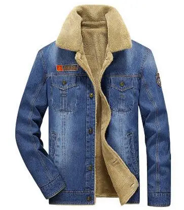 Thick Warm Denim Zip Jacket - M-6XL Cowboy Style Outerwear