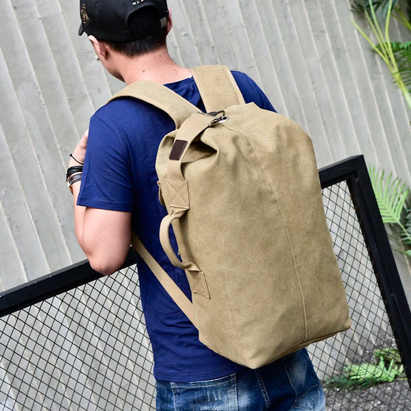 Large Capacity Canvas Mountaineering Travel Backpack