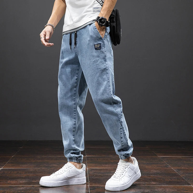 Cargo Denim Jogger Pants - Baggy Harem Streetwear Jeans