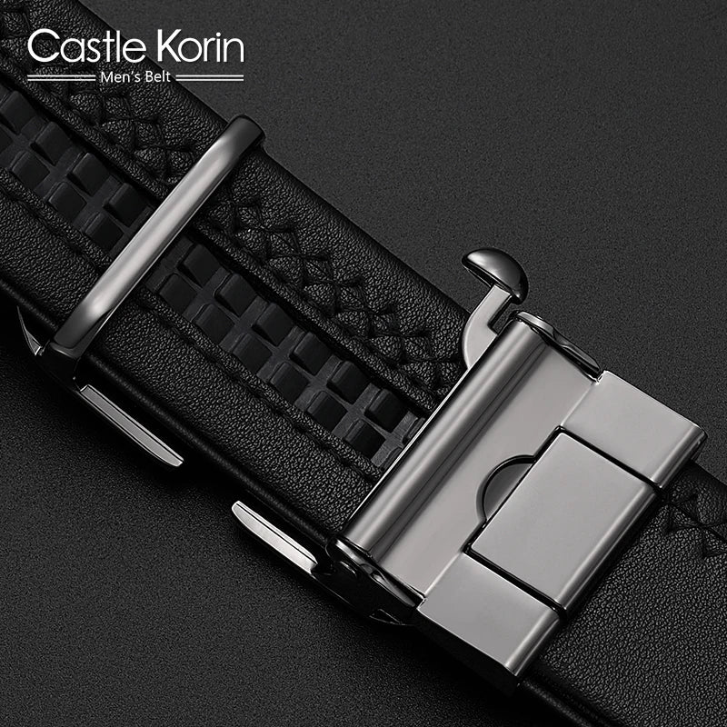 Men's Cowhide Automatic Alloy Buckle Belt