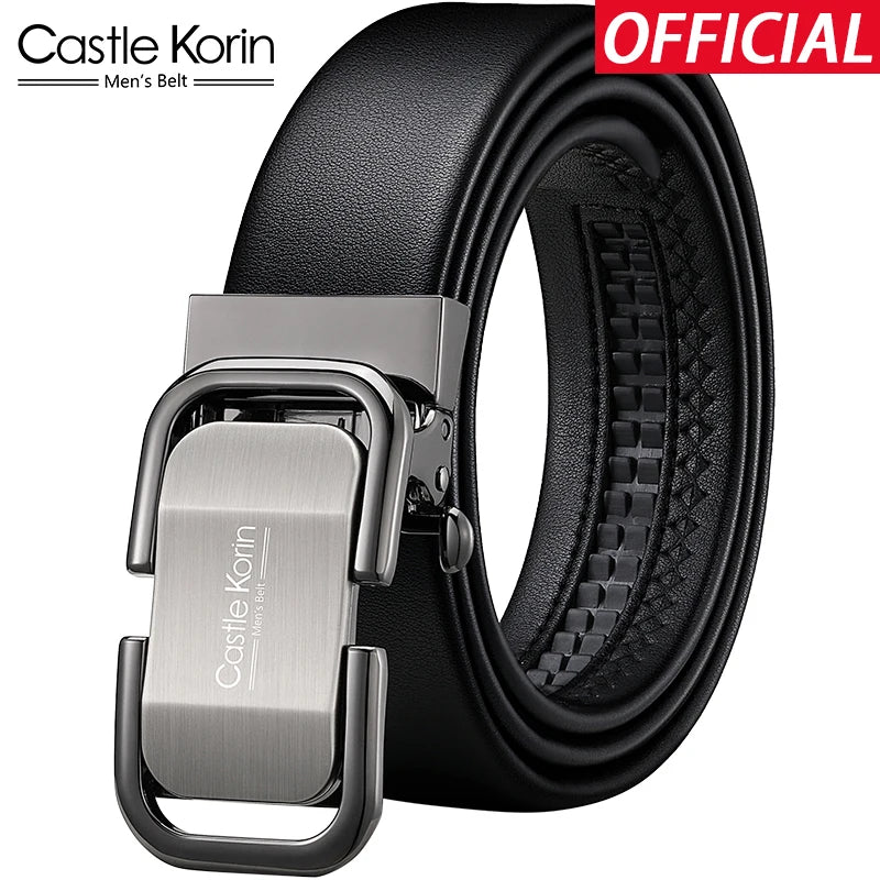 Men's Cowhide Automatic Alloy Buckle Belt
