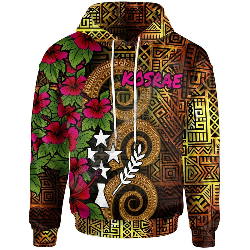 Polynesian Tropical Flower 3D Hoodie - Hibiscus Streetwear Pullover