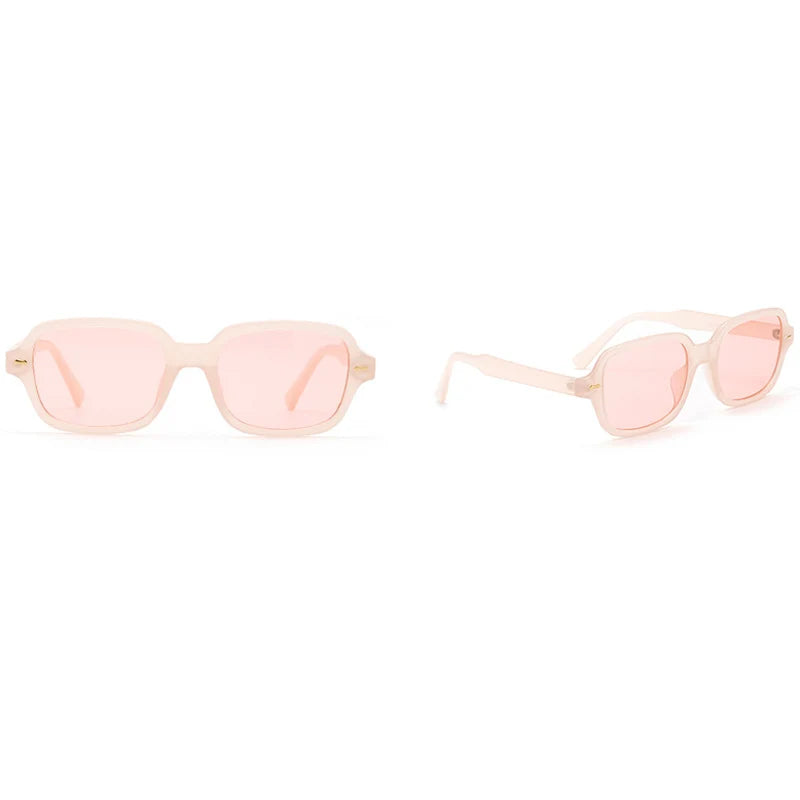 Rivet Square Sunglasses - Small Frame UV400 Retro Shades