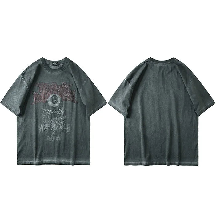 Evil Eye Oversized T-Shirt - Dark Streetwear Hip Hop Tee