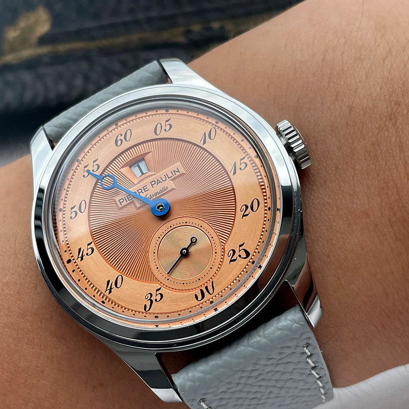 Pierre Paulin Jumping Hour Watch - Salmon Dial ST17 Mechanical 38mm