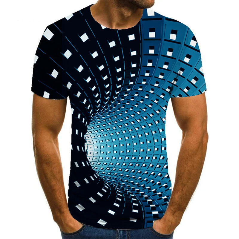 Optical Illusion 3D T-Shirt - Plus Size Vintage Streetwear Top