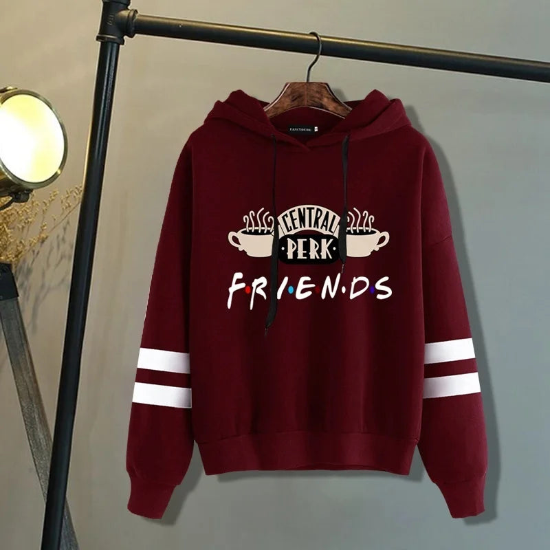 Coffee Graphic Hooded Sweatshirt - Casual Loose Pullover Hoodie