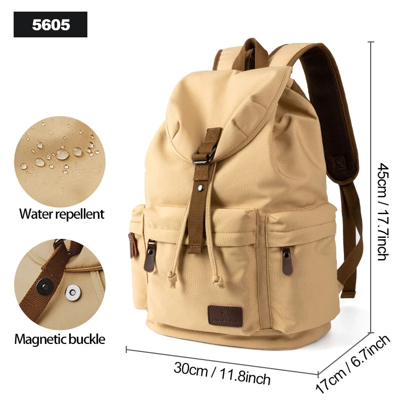 MOYYI Vintage Canvas 15.6 Inch Laptop Backpack