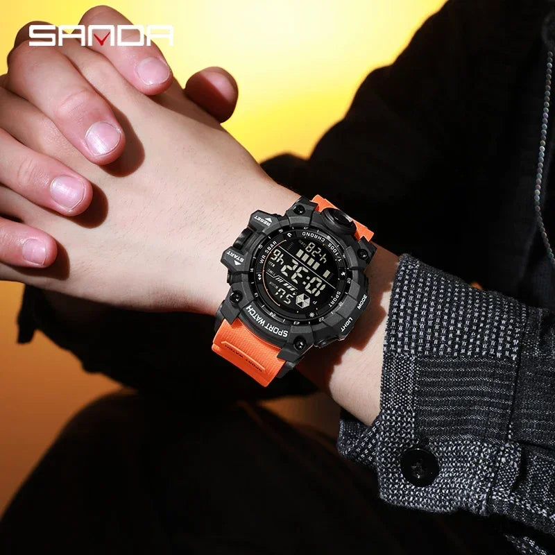 SANDA Analog Digital Sport Watch - Waterproof Outdoor LED Timepiece