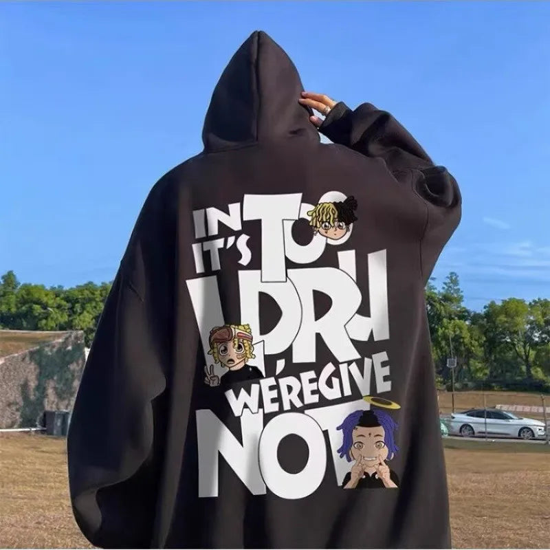 8XL Alphabet Hip Hop Pullover Hoodie - Loose Fit Streetwear