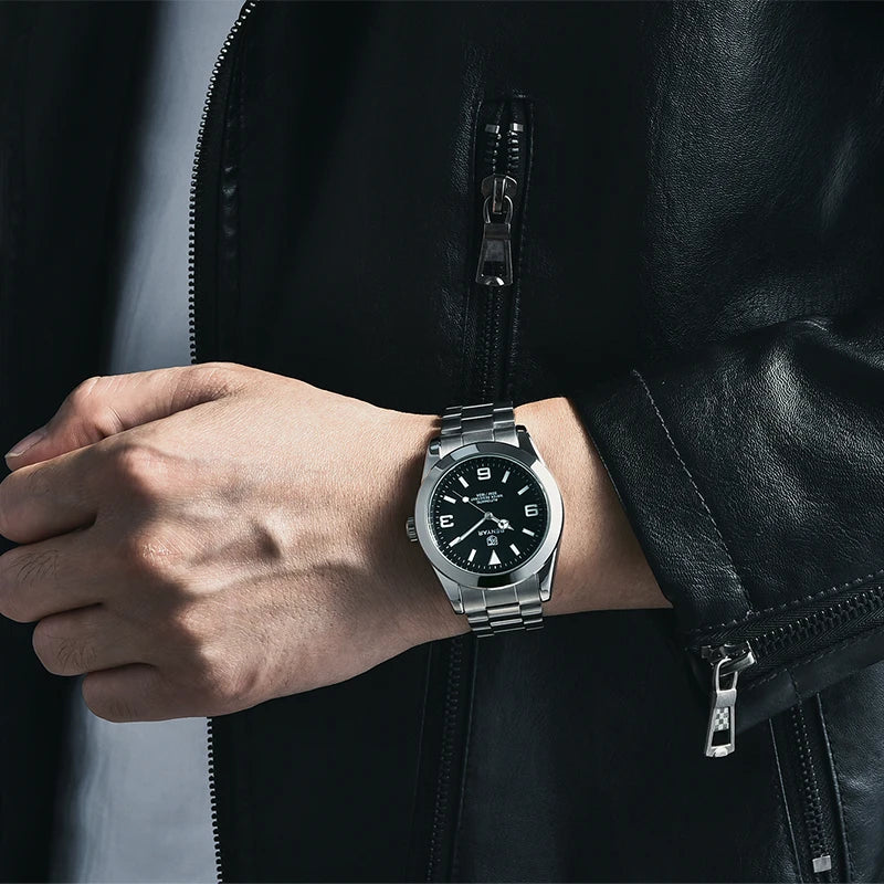 BENYAR Stainless Steel Mechanical Watch - 50ATM Sport Wristwatch