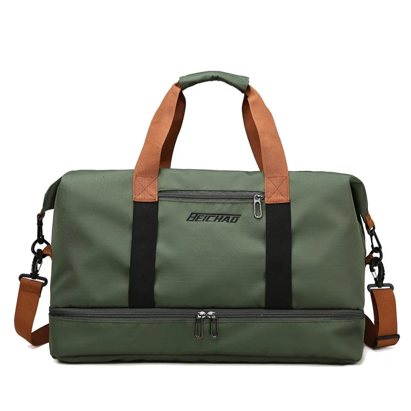 Short Distance Travel Gym Bag - Portable Crossbody Weekender Duffle
