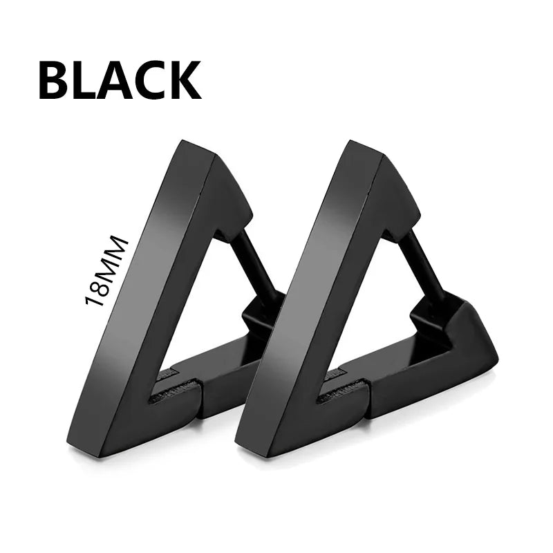 Black Stainless Steel Punk Stud Earrings - Gothic Street Jewelry