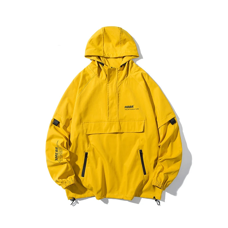 Hooded Ribbon Bomber Windbreaker Jacket - Streetwear Spring Outerwear