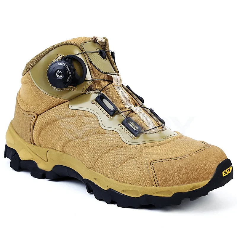 Men's Lace-Up Tactical Leather Ankle Boots