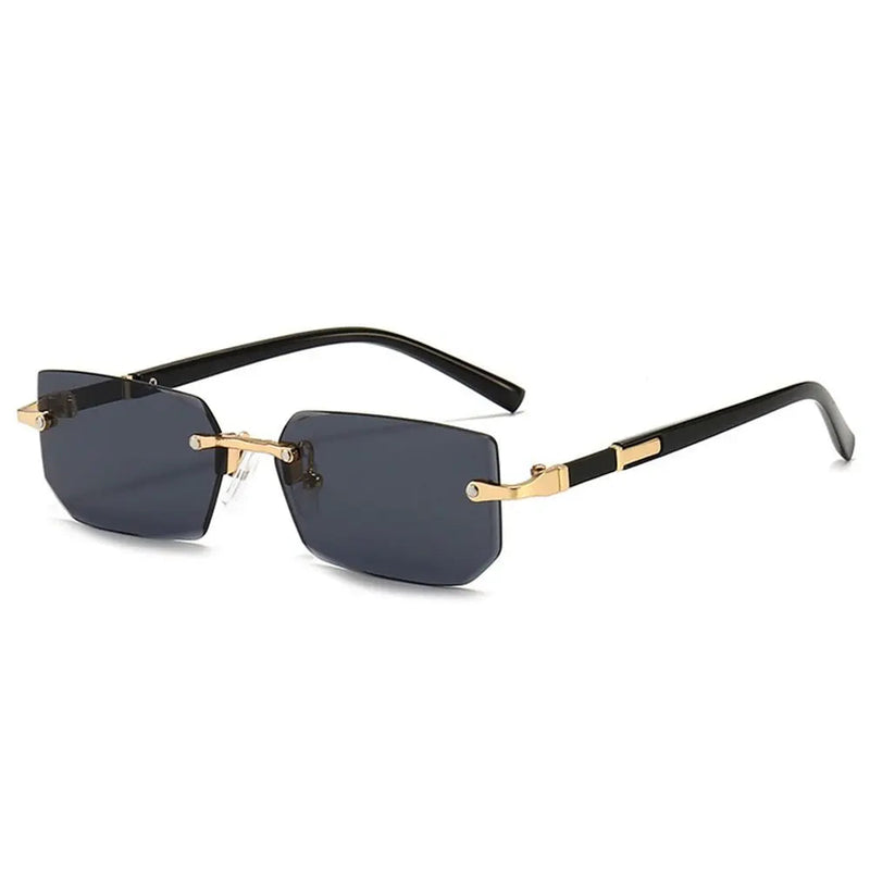 Rimless Rectangle Sunglasses - UV400 Frameless Travel Shades