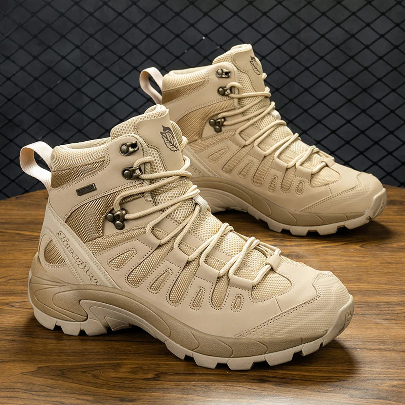 Breathable Men's Outdoor Leather Combat Boots