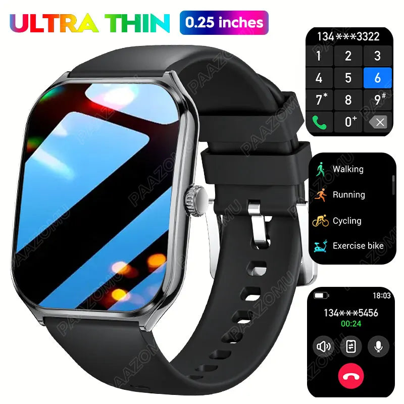 Ultra-Thin Bluetooth Call Smartwatch - 1.96 Inch IP68 Health Bracelet
