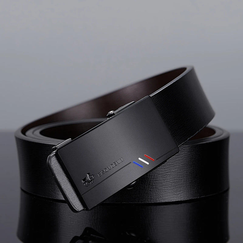 BISONDENIM Genuine Leather Automatic Buckle Belt