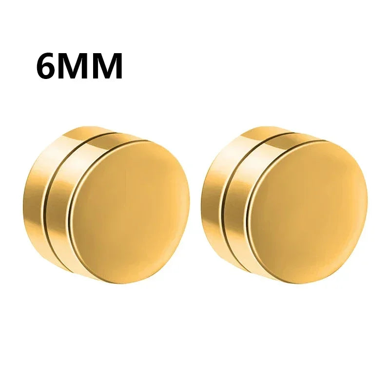 Magnetic Crystal Ear Studs - Non Piercing Round Zircon Earrings