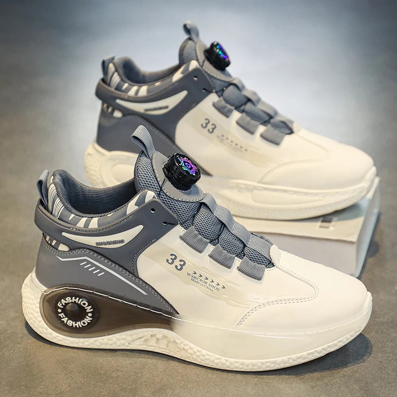 Rotating Buckle Outdoor Sneakers - Non-Slip Lace-Up Durable Shoes