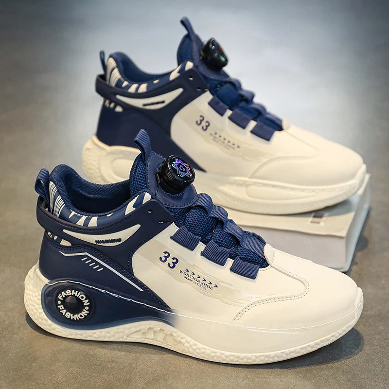 Rotating Buckle Outdoor Sneakers - Non-Slip Lace-Up Durable Shoes