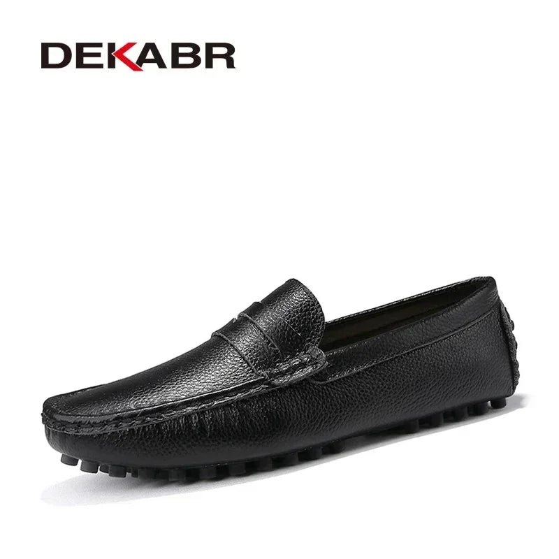 DEKABR Genuine Leather Men's Slip-On Moccasins