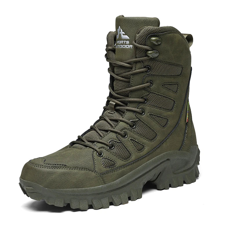 Breathable Men's Outdoor Leather Combat Boots