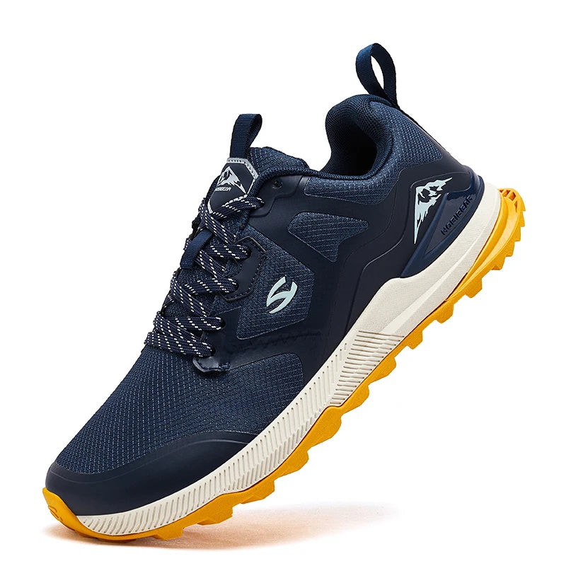 HOBIBEAR Hiking Sneakers - Lace-Up Artificial Leather Walking Shoes