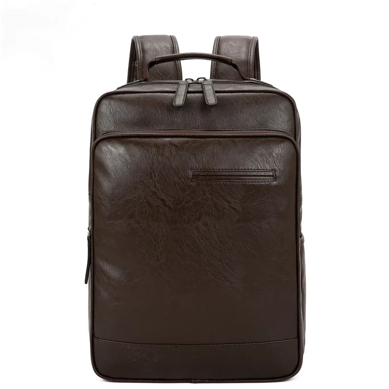Men's Large Capacity Leather Business Backpack