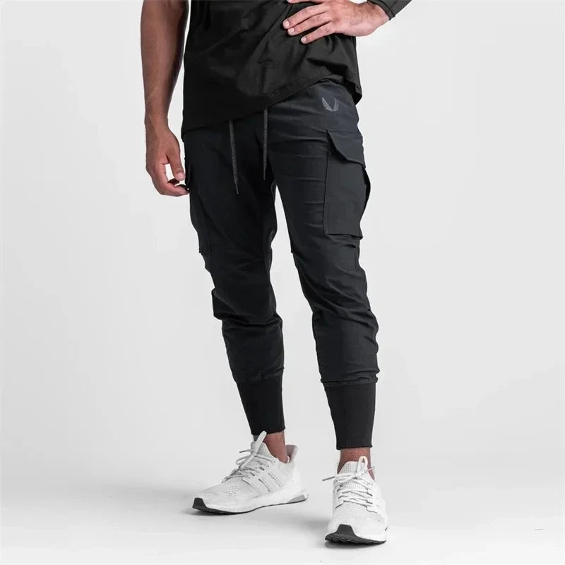 Thin Quick Dry Cargo Pants - Elastic Running Training Trousers