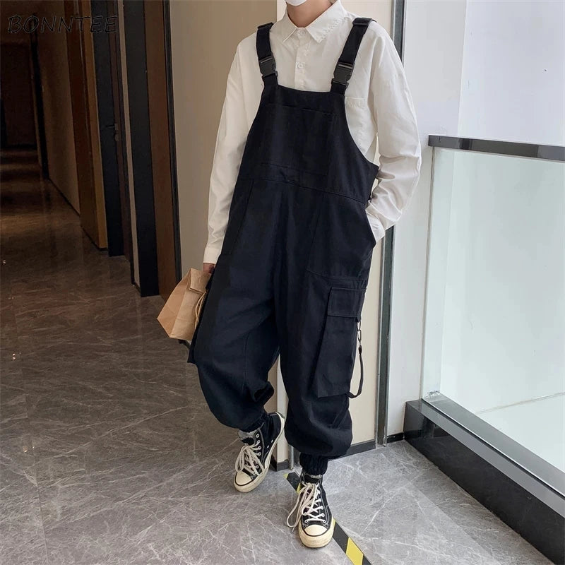 Japanese Loose Strap Overalls - Summer Casual Pocket Jumpsuit
