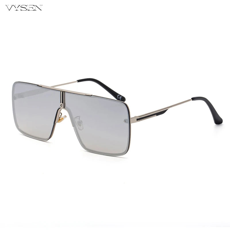 Oversized Square Metal Sunglasses - Big Frame Retro Shades