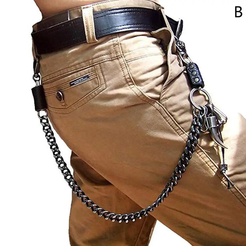 Two Line Skull Waist Chain - Adjustable Punk Hip Hop Pants Chain