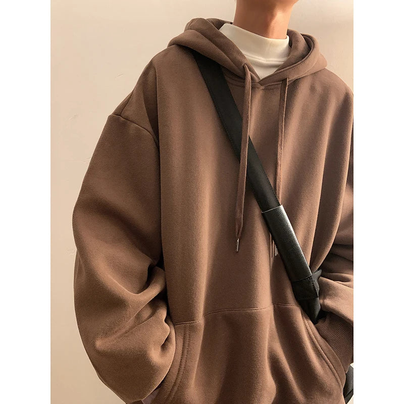 Harajuku Oversized Solid Hoodie - Loose Streetwear Sweatshirt