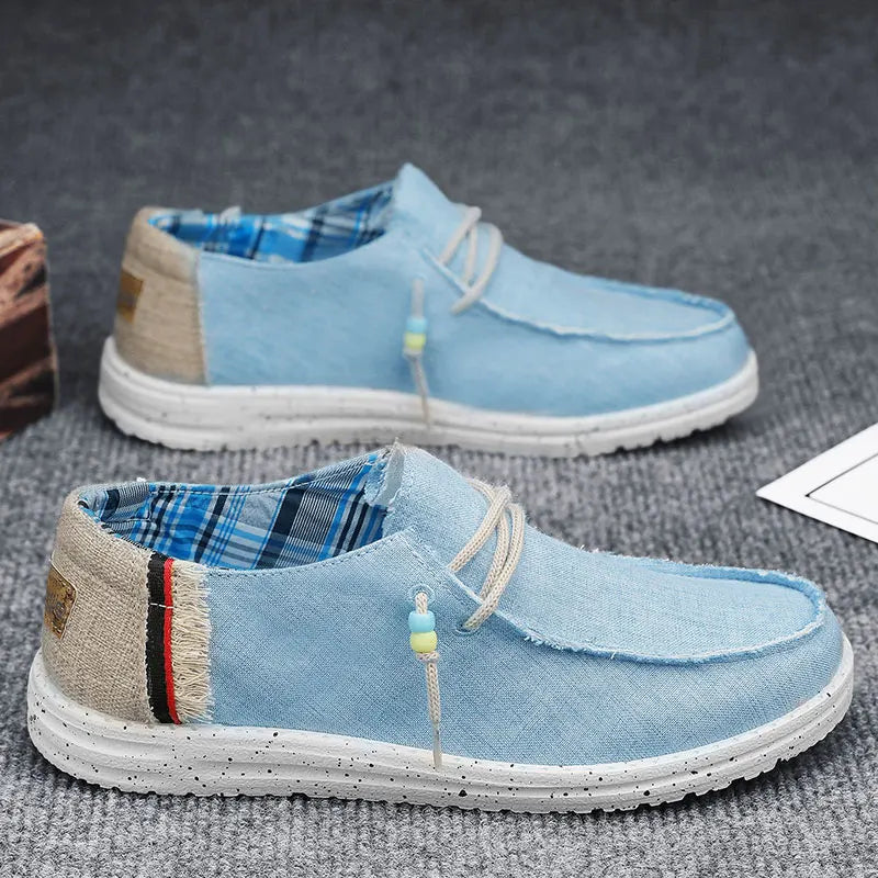 Lightweight Men's Canvas Slip-On Boat Shoes