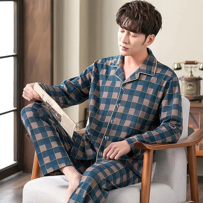 Long Sleeve Pajama Suit - Thin Fall Winter Homewear Set