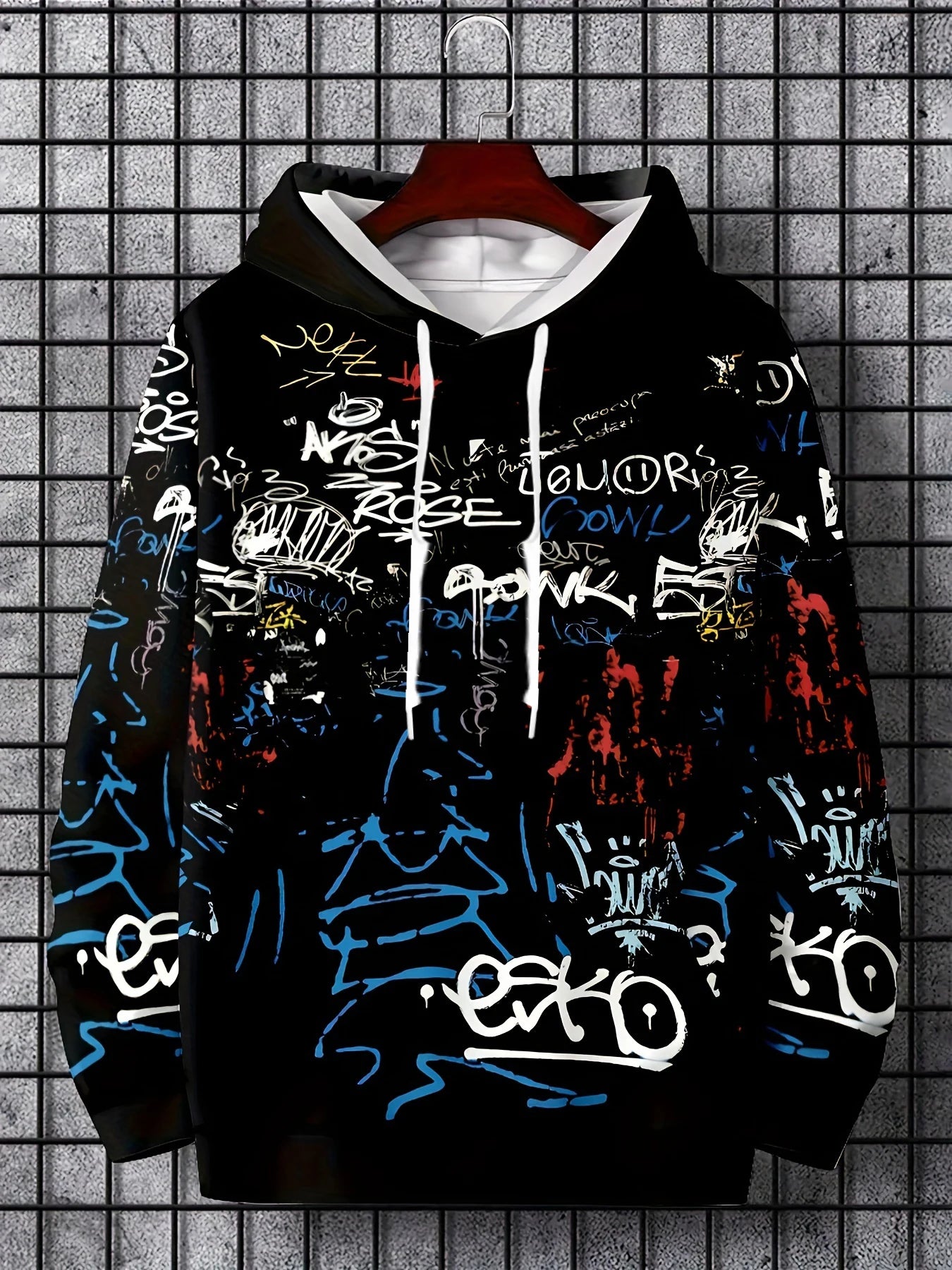 Graffiti Letter Print Hoodie - Soft Urban Street Sweatshirt