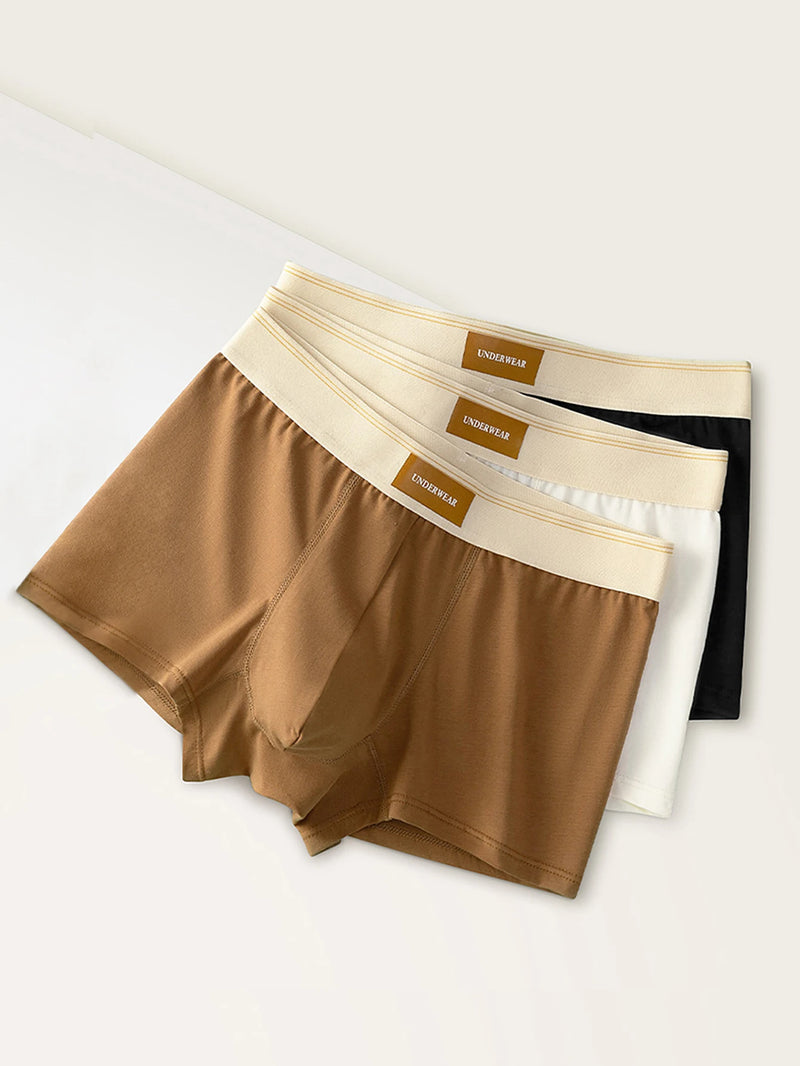 3-Pack Solid Boxer Shorts - Soft Non-Marking Underwear