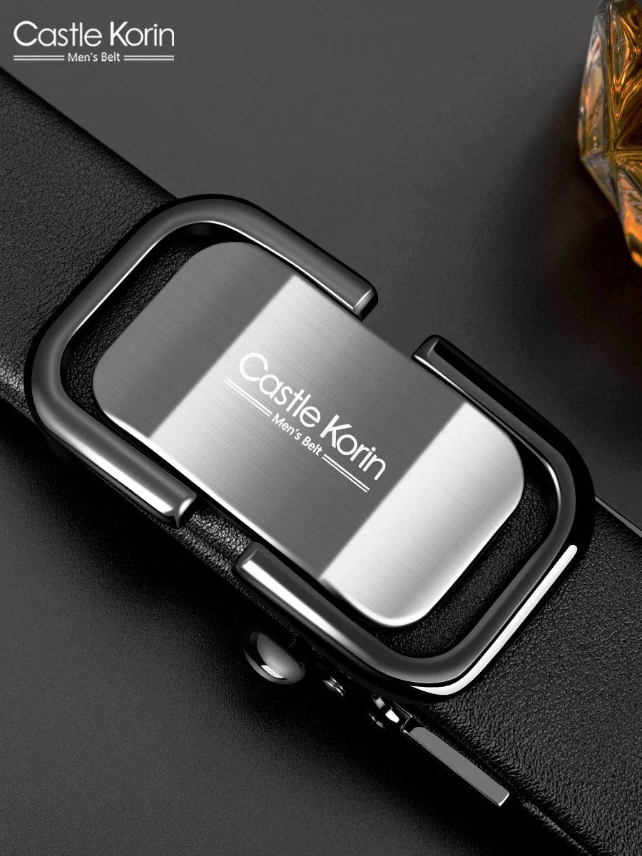 Men's Cowhide Automatic Alloy Buckle Belt
